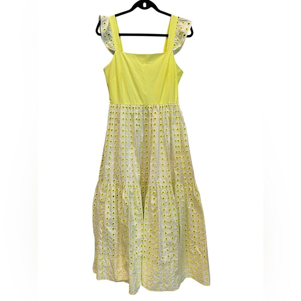 Tanya Taylor Lemon Eyelet Maxi Dress Size:2
